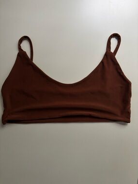 Tatum Swimwear Rust Orange Scoop Bikini Top / Yoga Top
